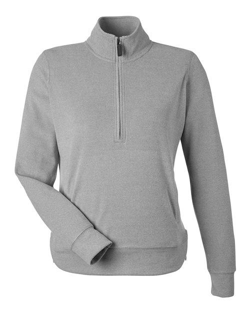 J. America 8762 Women's Element Fleece Quarter-Zip Sweatshirt - Grey - front