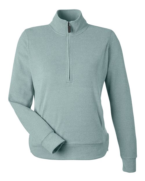 J. America 8762 Women's Element Fleece Quarter-Zip Sweatshirt - Peacock - front