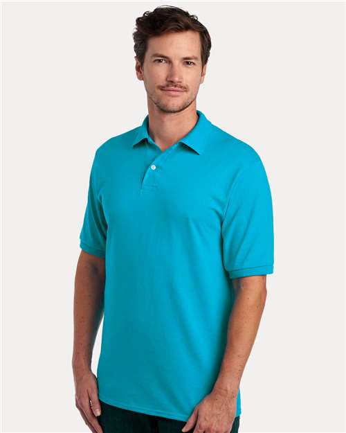 Jerzees 437R Men's Dri-Power Polo - California Blue - model side