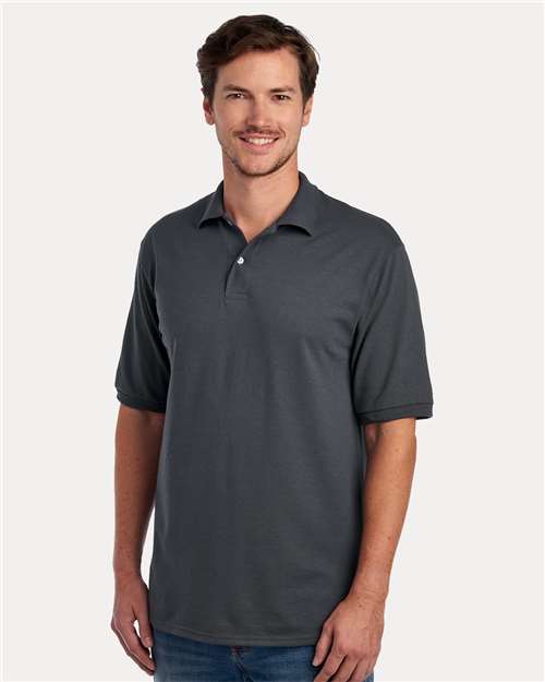 Jerzees 437R Men's Dri-Power Polo - Charcoal Grey - model side