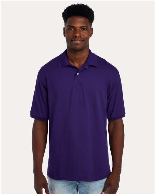 Jerzees 437R Men's Dri-Power Polo - Deep Purple - model front