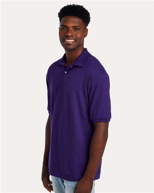 Jerzees 437R Men's Dri-Power Polo - Deep Purple - model side