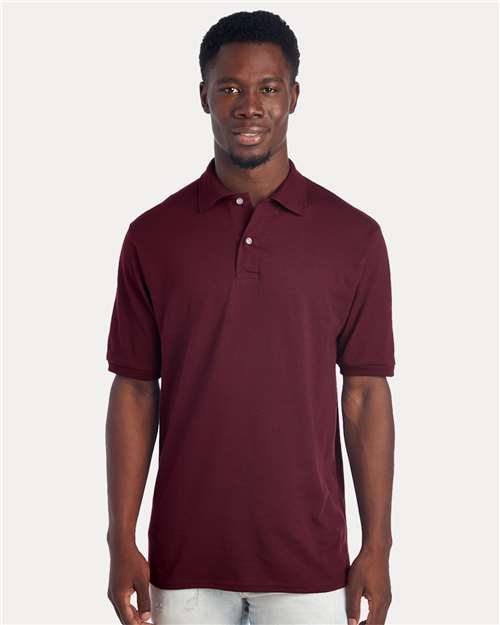 Jerzees 437R Men's Dri-Power Polo - Maroon - model front