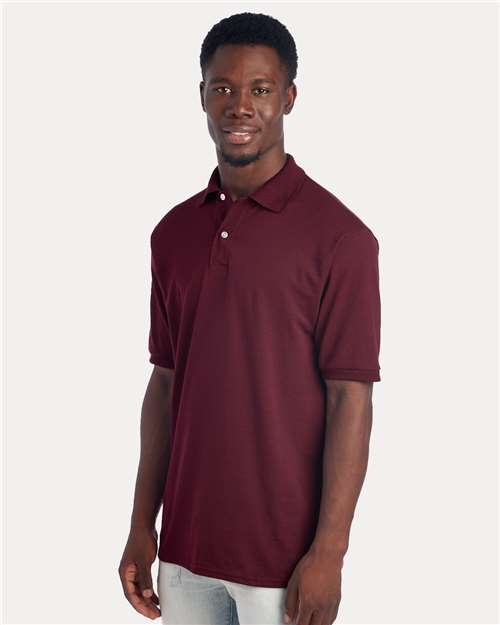 Jerzees 437R Men's Dri-Power Polo - Maroon - model side