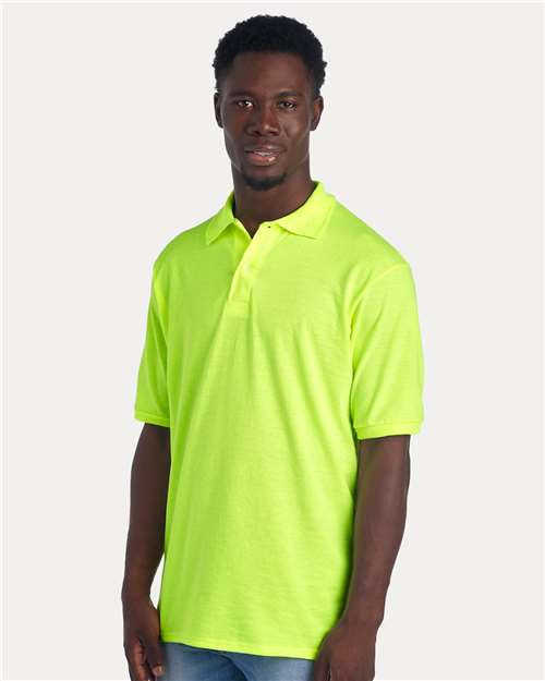 Jerzees 437R Men's Dri-Power Polo - Safety Green - model side
