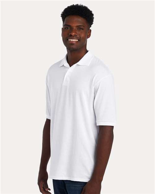 Jerzees 437R Men's Dri-Power Polo - White - model side
