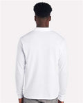 Jerzees 437LR Men's Dri-Power Long Sleeve Polo - White - model back