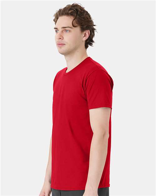 Hanes 498PT Unisex Perfect-T DTG T-Shirt - Athletic Red - model side