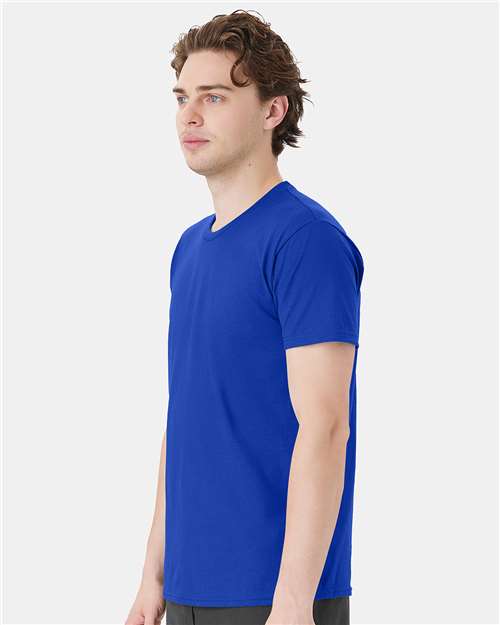 Hanes 498PT Unisex Perfect-T DTG T-Shirt - Deep Royal - model side
