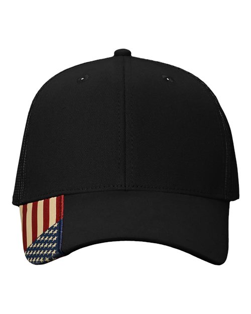 Kati AM350M USA Flag Mesh Cap - Black/ USA Mesh - front