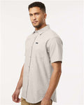 Columbia 199080 Men's Rapid Rivers Novelty Short Sleeve Shirt - Dark Stone - model side