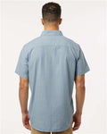 Columbia 199080 Men's Rapid Rivers Novelty Short Sleeve Shirt - Ripple Blue - model back