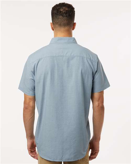 Columbia 199080 Men's Rapid Rivers Novelty Short Sleeve Shirt - Ripple Blue - model back