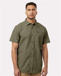 Columbia 199080 Men's Rapid Rivers Novelty Short Sleeve Shirt - Stone Green - model front