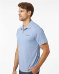 Columbia 211856 Men's Tech Trail Utility Polo - Ripple Blue - model side