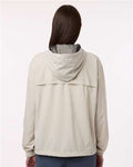 Columbia 212428 Women's Skien Valley Hooded Lightweight Jacket - Dark Stone - model back