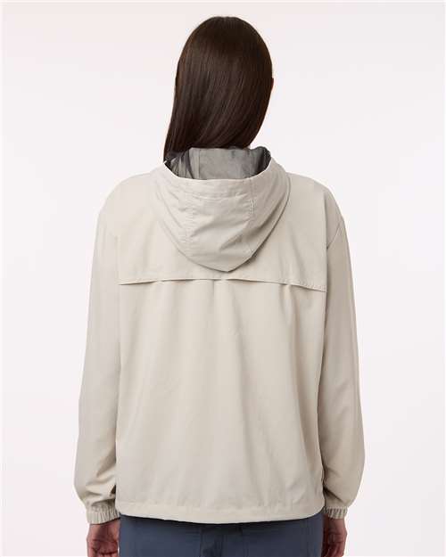 Columbia 212428 Women's Skien Valley Hooded Lightweight Jacket - Dark Stone - model back