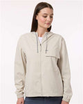 Columbia 212428 Women's Skien Valley Hooded Lightweight Jacket - Dark Stone - model front