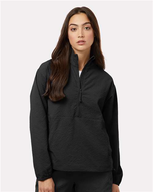 Columbia 211893 Women's Sucker for Summer Half-Zip Pullover - Black - model front