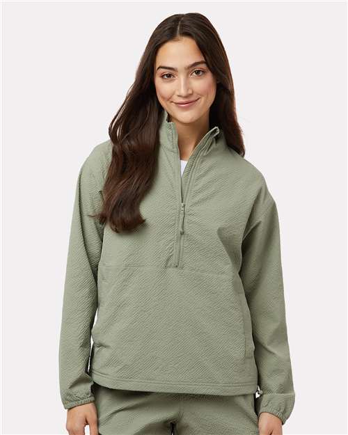 Columbia 211893 Women's Sucker for Summer Half-Zip Pullover - Safari - model front