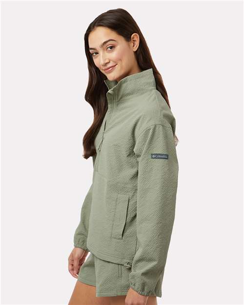Columbia 211893 Women's Sucker for Summer Half-Zip Pullover - Safari - model side