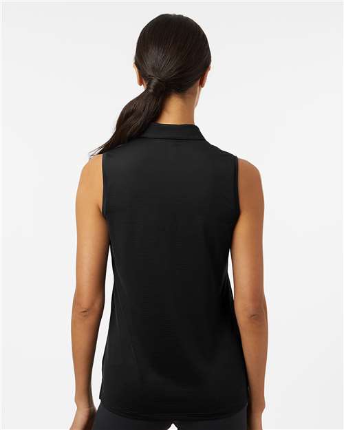 Adidas A1005 Women's Ottoman Sleeveless Polo - Black - model back