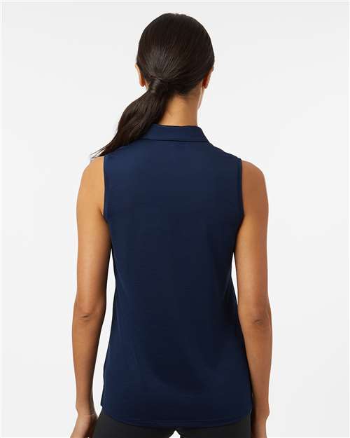 Adidas A1005 Women's Ottoman Sleeveless Polo - Collegiate Navy - model back