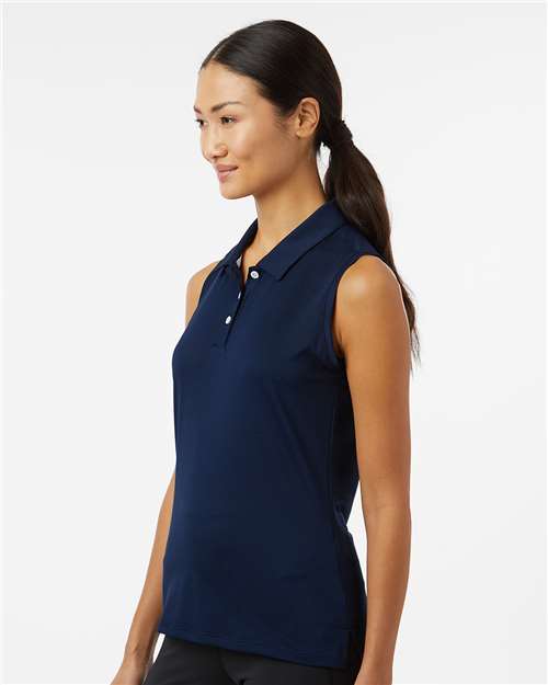 Adidas A1005 Women's Ottoman Sleeveless Polo - Collegiate Navy - model side