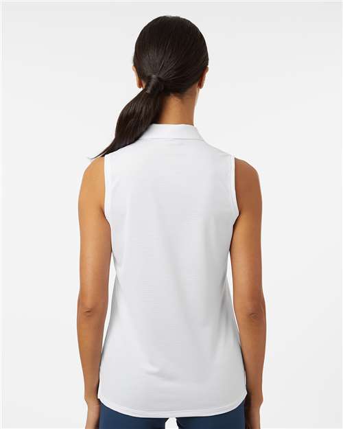 Adidas A1005 Women's Ottoman Sleeveless Polo - White - model back