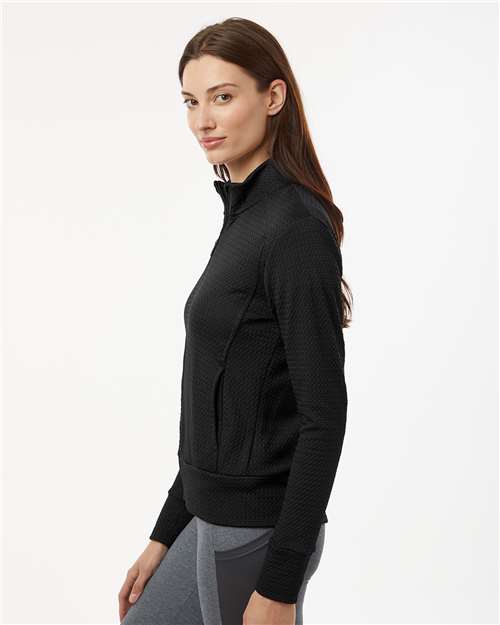 Adidas A1007 Women's Ultimate365 Textured Full-Zip Jacket - Black - model side