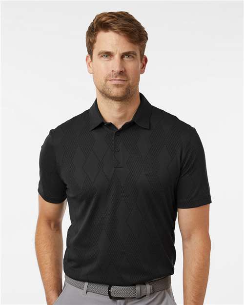Adidas A2008 Men's Ultimate365 Textured Polo - Carbon Black - model front