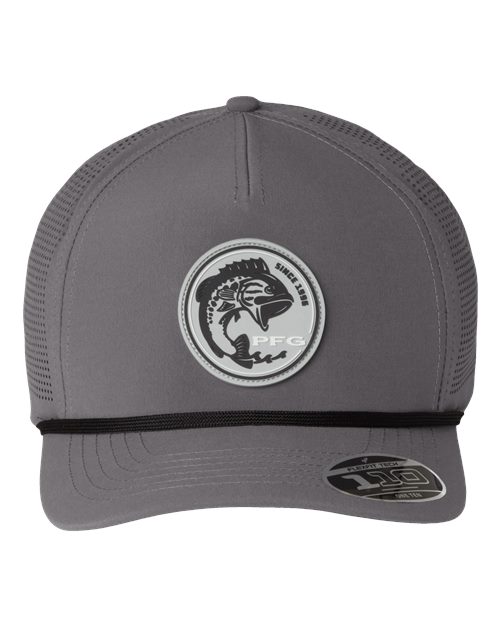 Columbia 212134 Tidal Pursuit 3D Stretch Snapback Cap - City Grey/ Fish Circle Bass - front