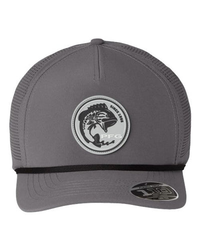 Columbia 212134 Tidal Pursuit 3D Stretch Snapback Cap - City Grey/ Fish Circle Bass - front