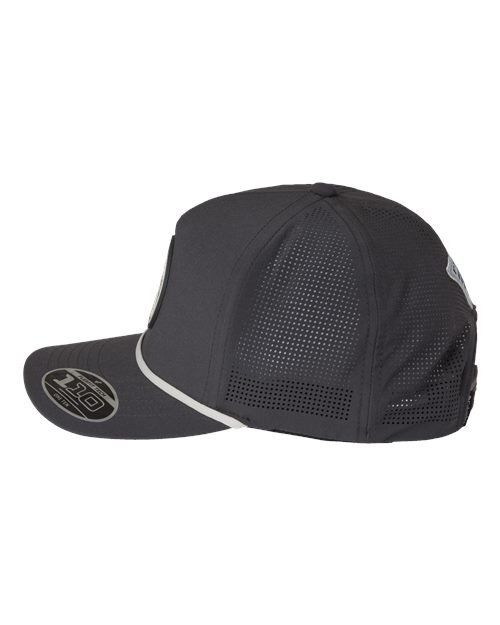 Columbia 212134 Tidal Pursuit 3D Stretch Snapback Cap - Shark/ Fish Circle Red Fish - side