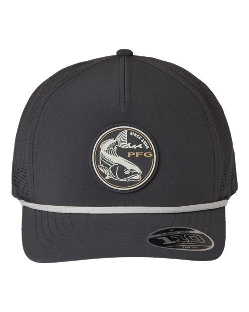 Columbia 212134 Tidal Pursuit 3D Stretch Snapback Cap - Shark/ Fish Circle Red Fish - front