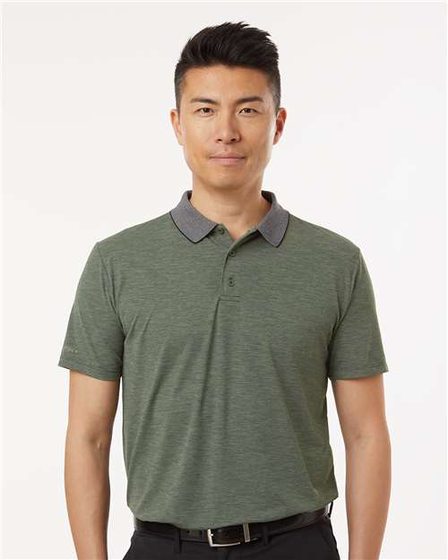 ANETIK MPTNTS0 Men's Transit Tech Polo - Dark Olive Heathered - model front