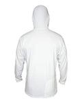ANETIK MVLPRH8 Men's Low Pro Tech Hooded Long Sleeve T-Shirt - White Heathered - back