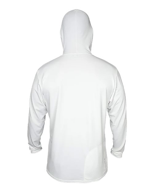 ANETIK MVLPRH8 Men's Low Pro Tech Hooded Long Sleeve T-Shirt - White Heathered - back