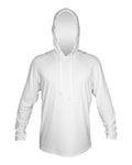 ANETIK MVLPRH8 Men's Low Pro Tech Hooded Long Sleeve T-Shirt - White Heathered - front