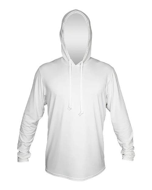 ANETIK MVLPRH8 Men's Low Pro Tech Hooded Long Sleeve T-Shirt - White Heathered - front
