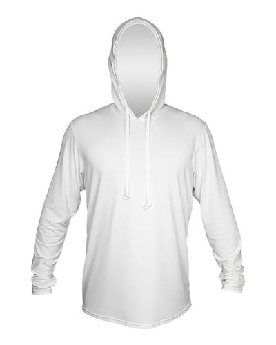 ANETIK MVLPRH8 Men's Low Pro Tech Hooded Long Sleeve T-Shirt - White Heathered - front