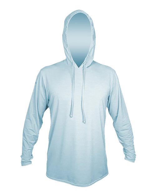 ANETIK MVLPRH8 Men's Low Pro Tech Hooded Long Sleeve T-Shirt - Sky Heathered - front