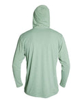 ANETIK MVLPRH8 Men's Low Pro Tech Hooded Long Sleeve T-Shirt - Olive Heathered - back