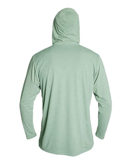 ANETIK MVLPRH8 Men's Low Pro Tech Hooded Long Sleeve T-Shirt - Olive Heathered - back