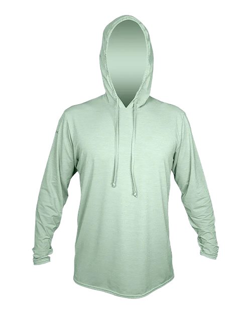 ANETIK MVLPRH8 Men's Low Pro Tech Hooded Long Sleeve T-Shirt - Olive Heathered - front