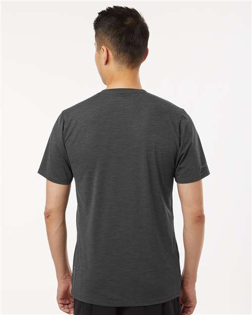 ANETIK MVLPRS8 Men's Low Pro Tech T-Shirt - Charcoal Heathered - model back