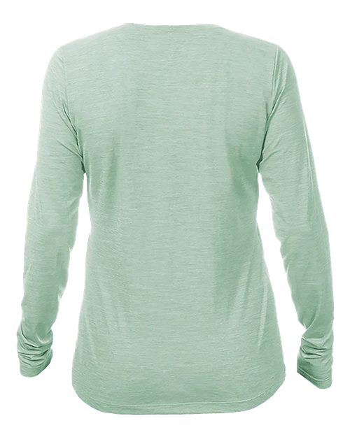 ANETIK WSBRZL0 Women's Breeze Tech Long Sleeve T-Shirt - Olive Heathered - back