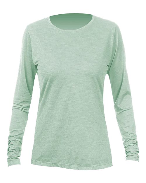 ANETIK WSBRZL0 Women's Breeze Tech Long Sleeve T-Shirt - Olive Heathered - front