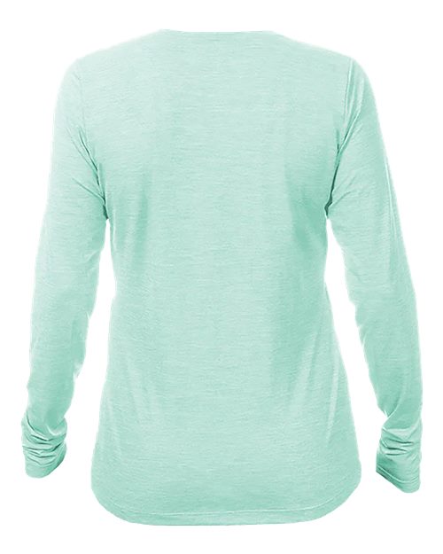 ANETIK WSBRZL0 Women's Breeze Tech Long Sleeve T-Shirt - Seafoam Heathered - back