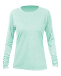 ANETIK WSBRZL0 Women's Breeze Tech Long Sleeve T-Shirt - Seafoam Heathered - front